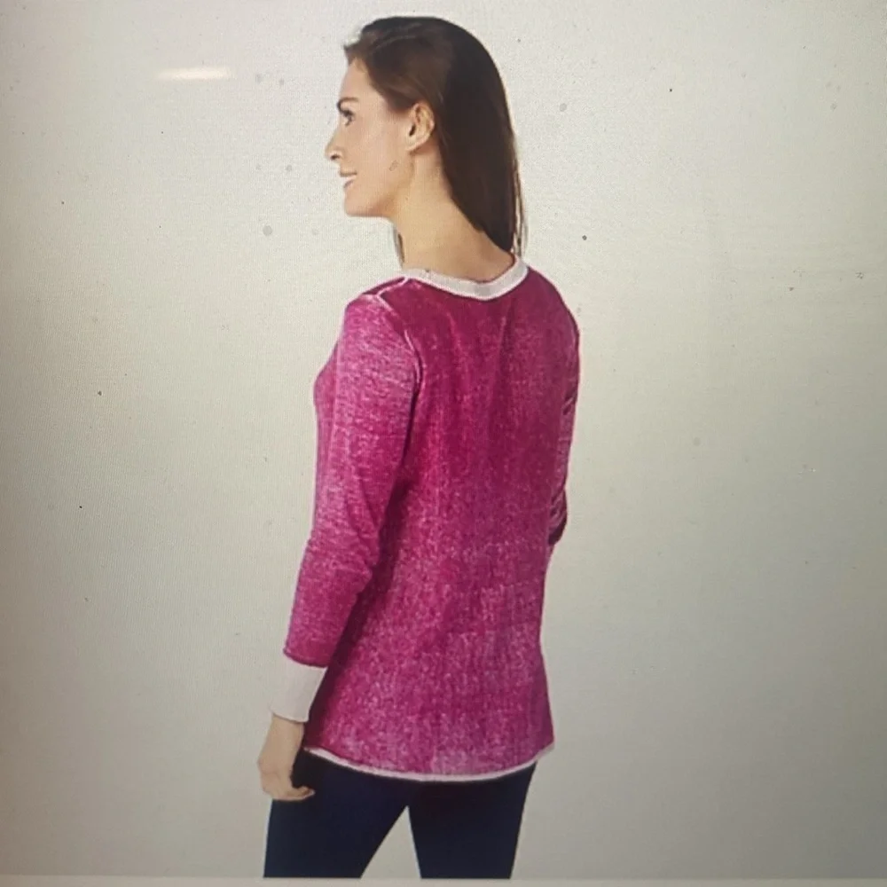 Logo Distressed Sweater with Contrast Detail - Picture 2 of 9
